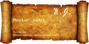 Mester Judit névjegykártya